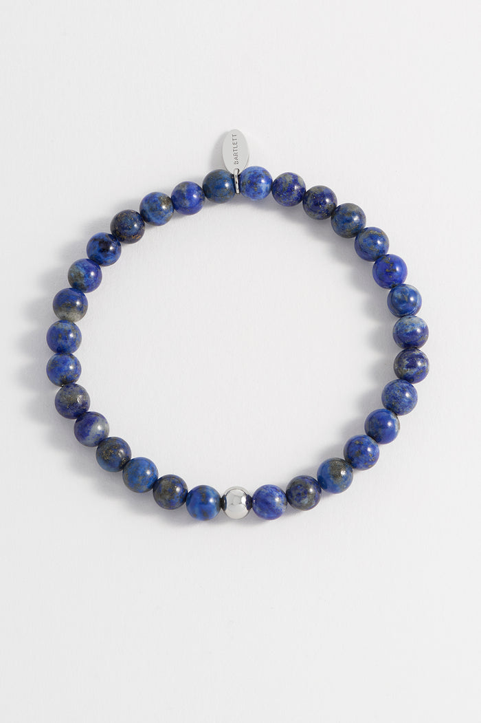 Estella Bartlett Men's Gemstone Beaded Bracelet Waterproof Stainless Steel | Lapis Lazuli