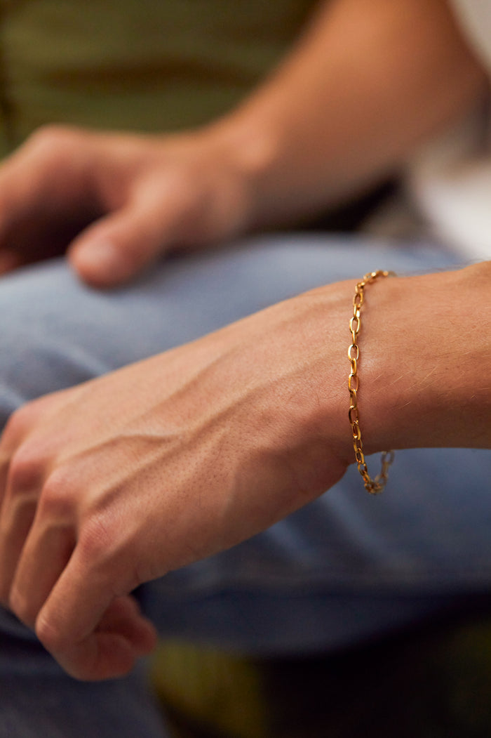 Estella Bartlett Men's Paperclip Chain Bracelet Waterproof PVD Gold Plated