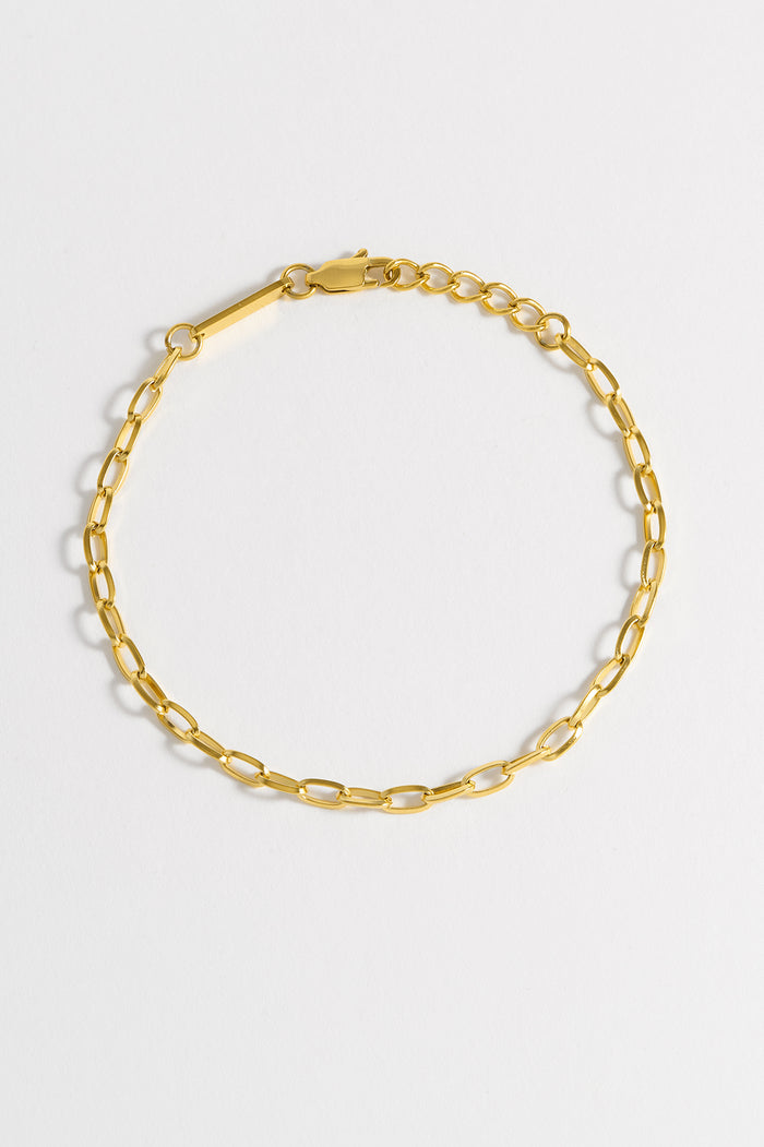 estella bartlett Men's Paperclip Chain Bracelet Waterproof PVD Gold Plated