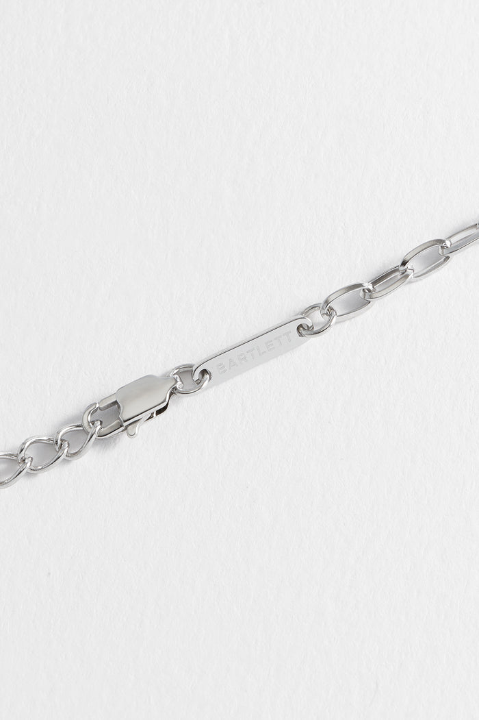 Estella Bartlett Men's Paperclip Chain Bracelet Waterproof PVD Rhodium Plated