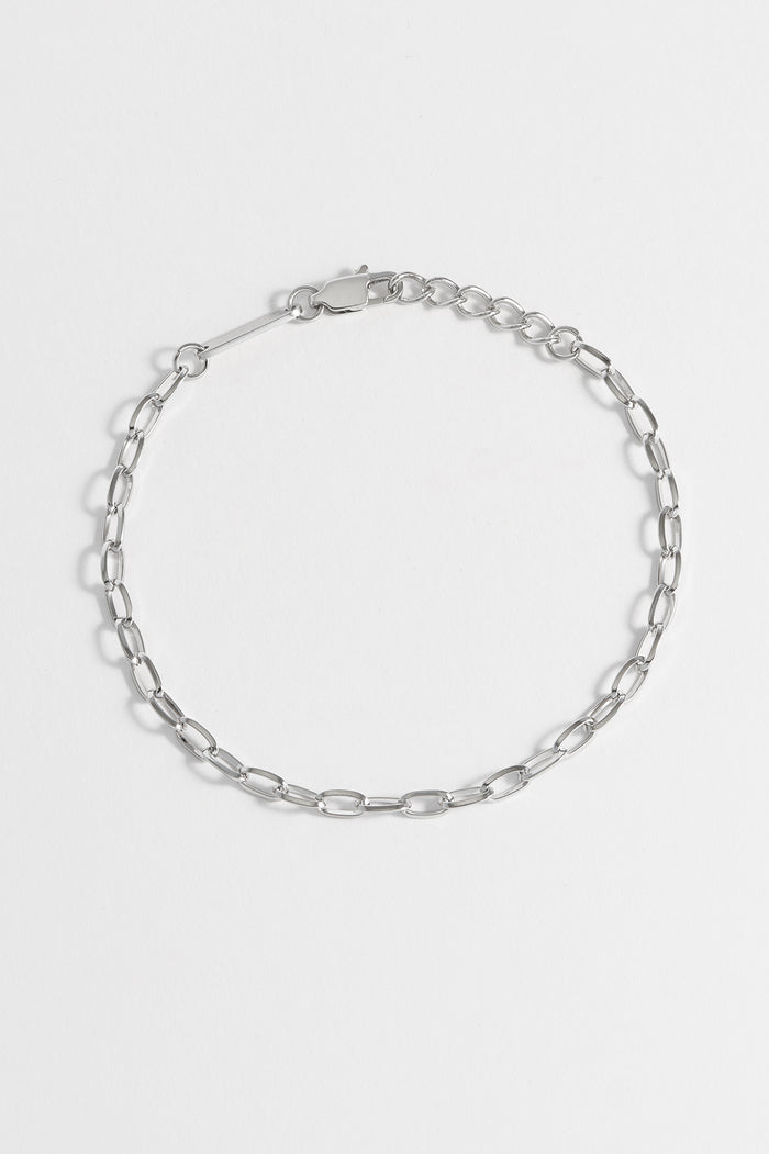estella bartlett Men's Paperclip Chain Bracelet Waterproof PVD Rhodium Plated