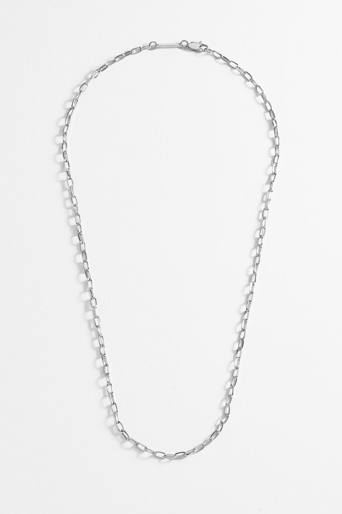 Estella Bartlett Men's Paperclip Chain Necklace Waterproof PVD Rhodium Plated