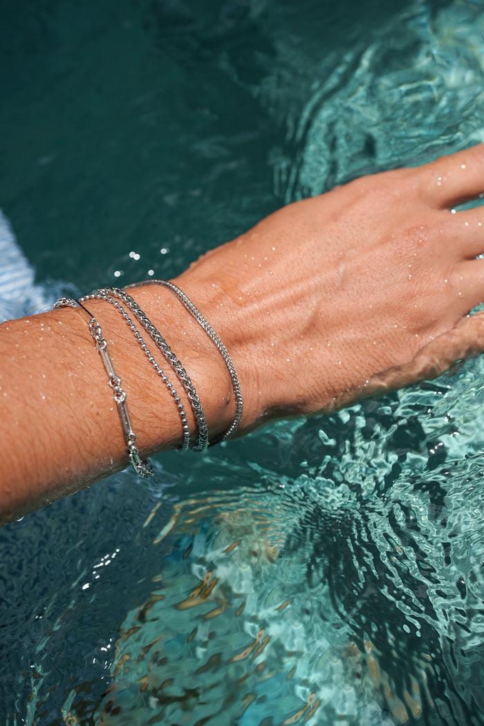 Estella Bartlett Men's Paperclip Mixed Link Bracelet Waterproof PVD Rhodium Plated