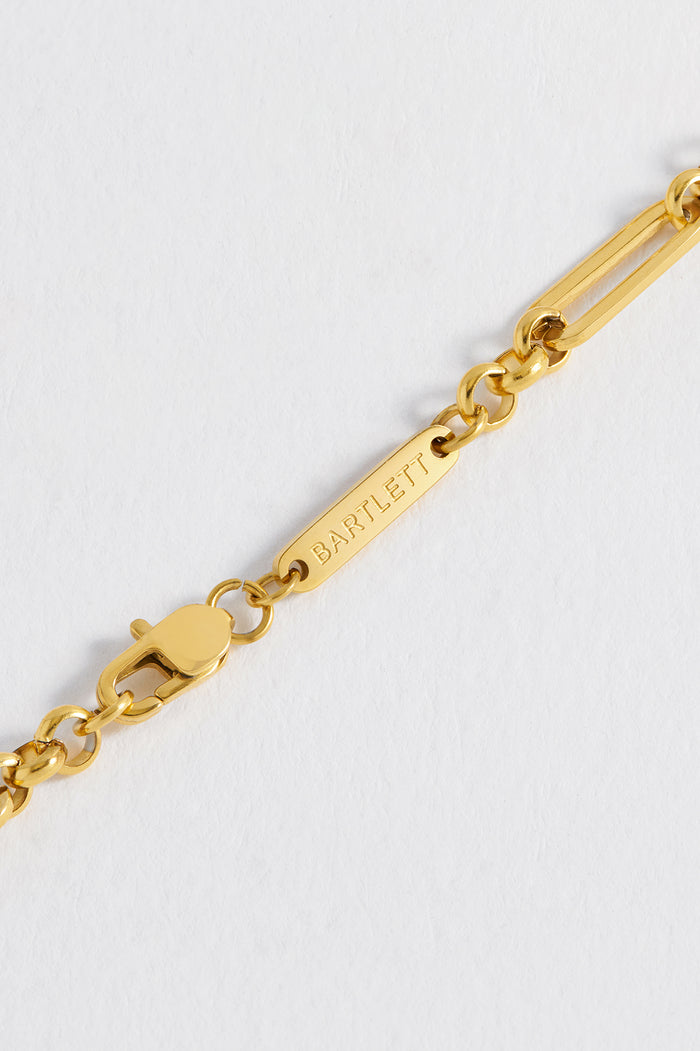 Estella Bartlett Men's Paperclip Mixed Link Bracelet Waterproof PVD Gold Plated