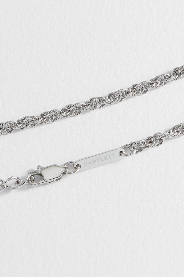 Estella Bartlett Men's Rope Chain Bracelet Waterproof PVD Rhodium Plated