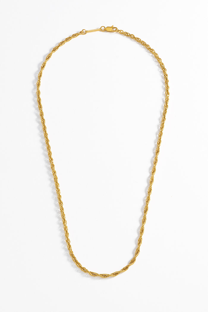 Estella Bartlett Men's Rope Chain Necklace Waterproof PVD Gold Plated