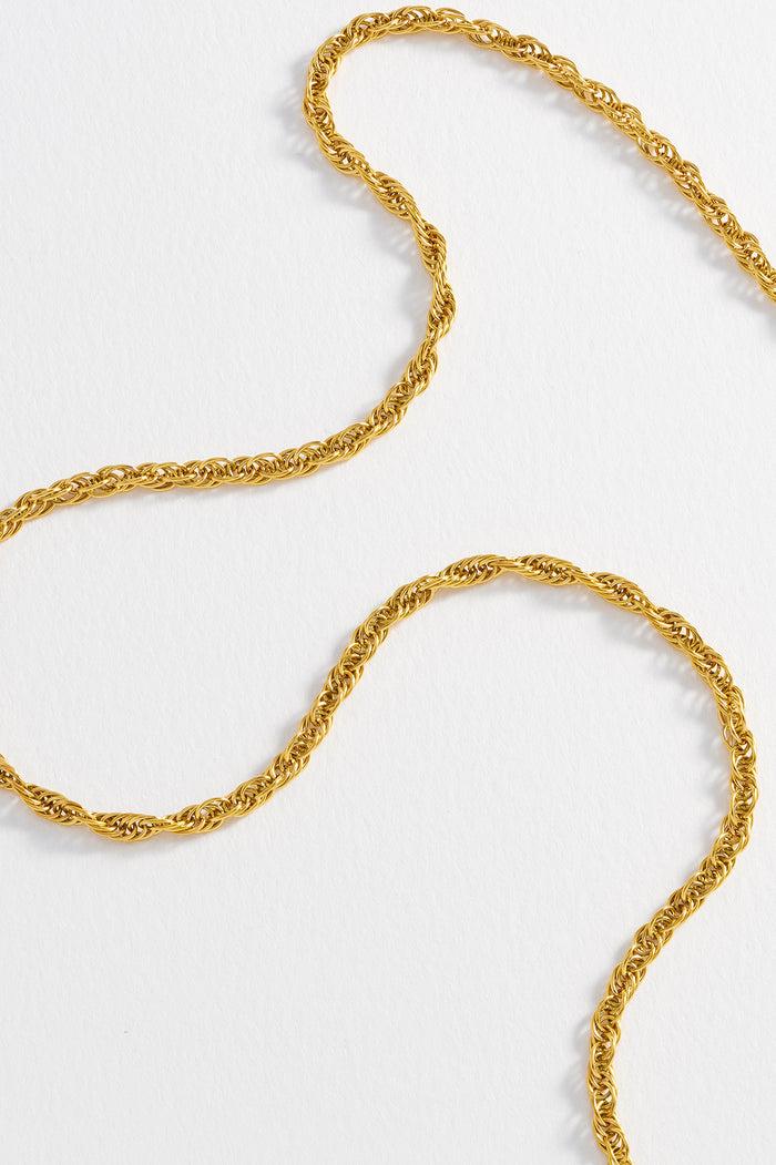 estella bartlett Men's Rope Chain Necklace Waterproof PVD Gold Plated