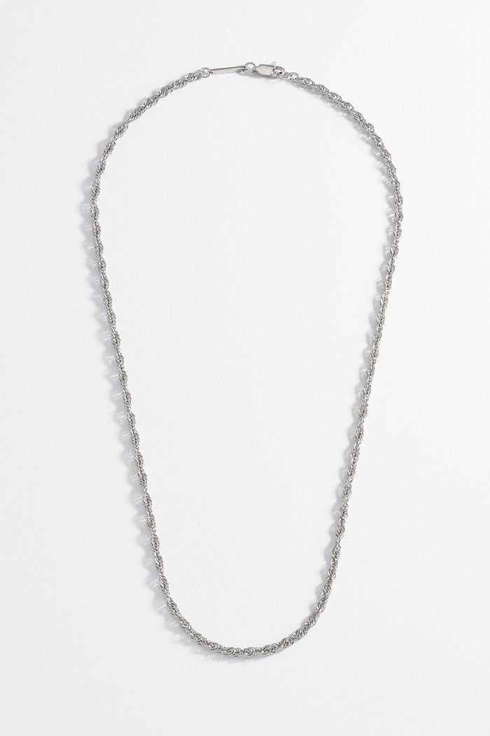 Estella Bartlett Men's Rope Chain Necklace Waterproof PVD Rhodium Plated