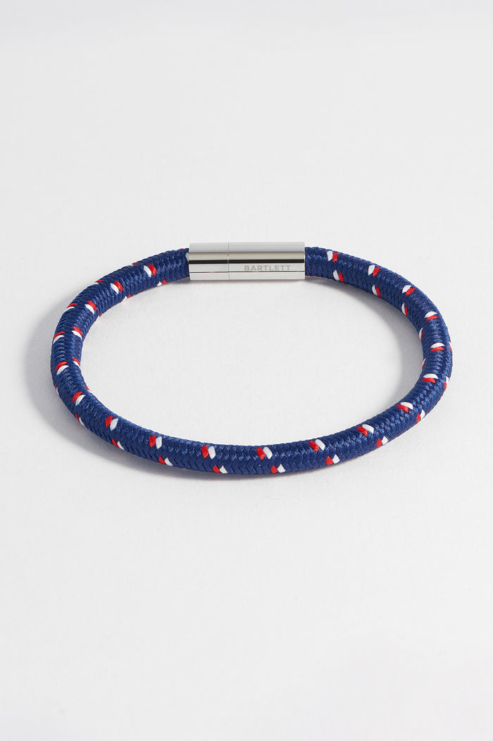 Estella Bartlett Men's Single Cord Bracelet Waterproof Stainless Steel | Navy And Red