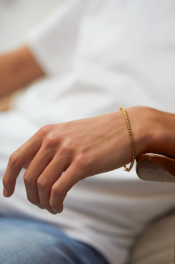 Estella Bartlett Men's Spiga Chain Bracelet Waterproof PVD Gold Plated