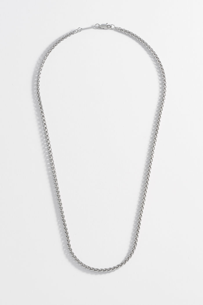 Estella Bartlett Men's Spiga Chain Necklace Waterproof PVD Rhodium Plated