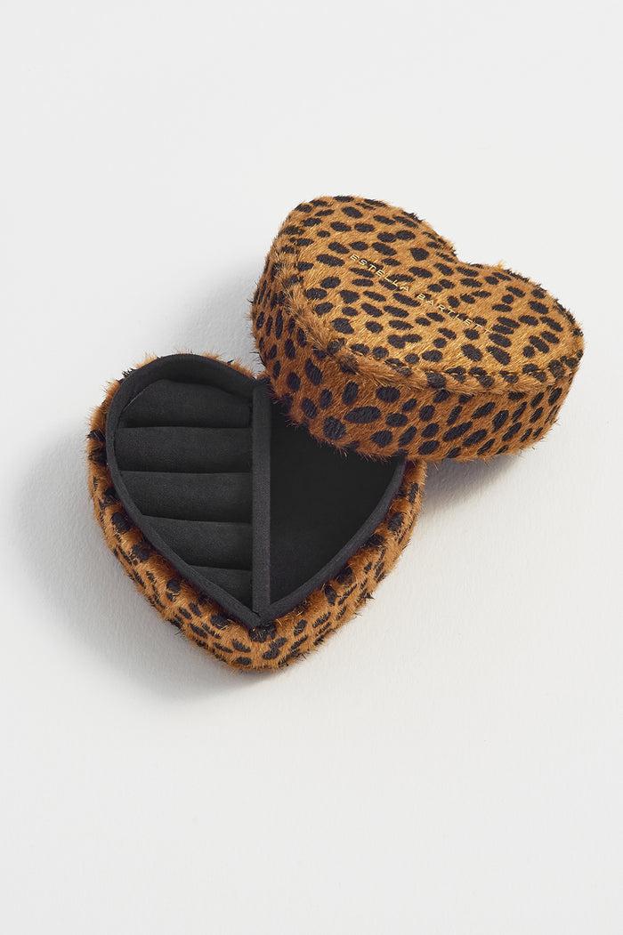 Estella Bartlett Mini Heart Jewellery Box Cheetah Print