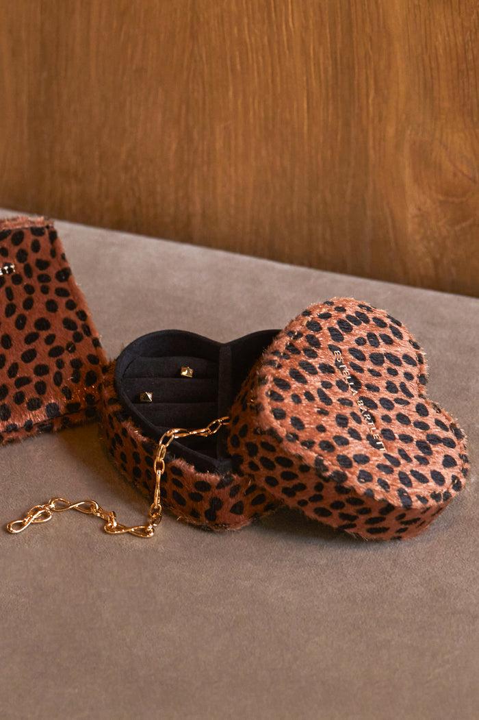 Estella Bartlett Mini Heart Jewellery Box Cheetah Print