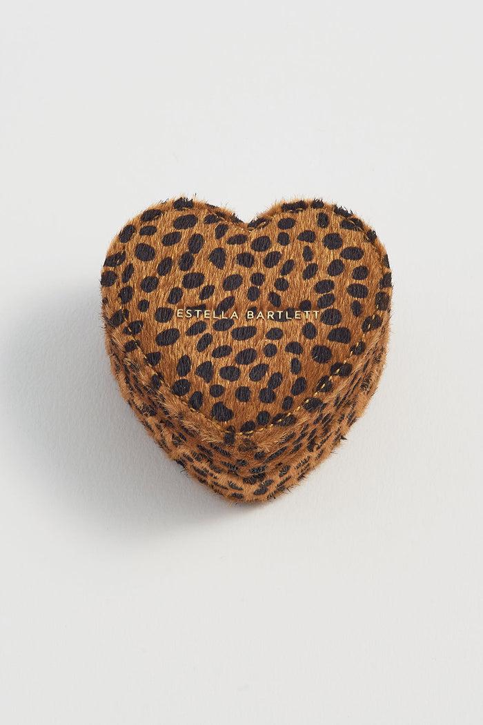 estella bartlett Mini Heart Jewellery Box Cheetah Print