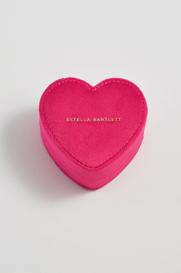estella bartlett Mini Heart Jewellery Box Hot Pink Velvet