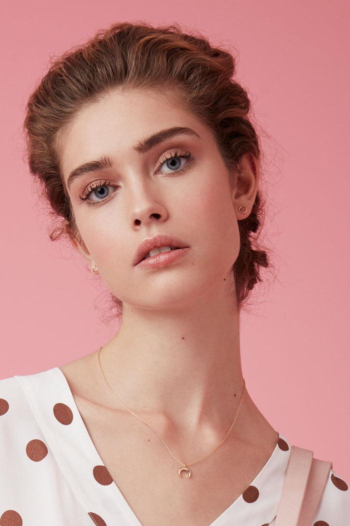 Estella Bartlett Mini Horn Necklace Gold Plated Packaging Message: You Rock