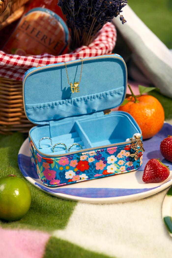 Estella Bartlett Mini Jewellery Box Blue Floral Print