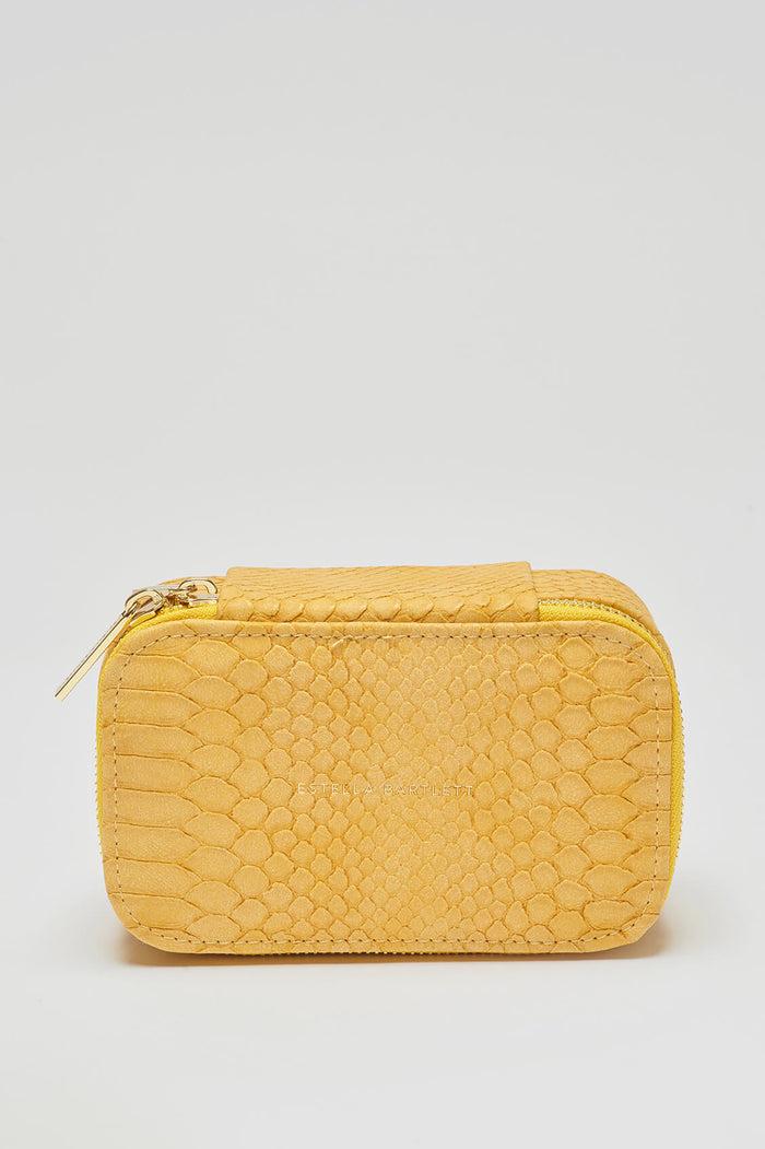 Estella Bartlett Mini Jewellery Box Mustard Snake-effect