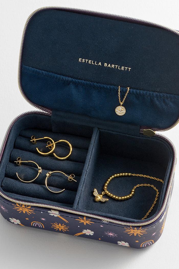 Estella Bartlett Mini Jewellery Box Navy Icons Print