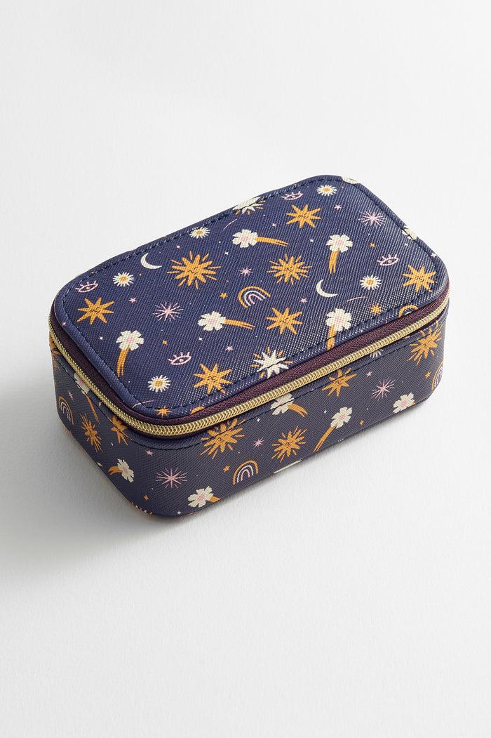estella bartlett Mini Jewellery Box Navy Icons Print