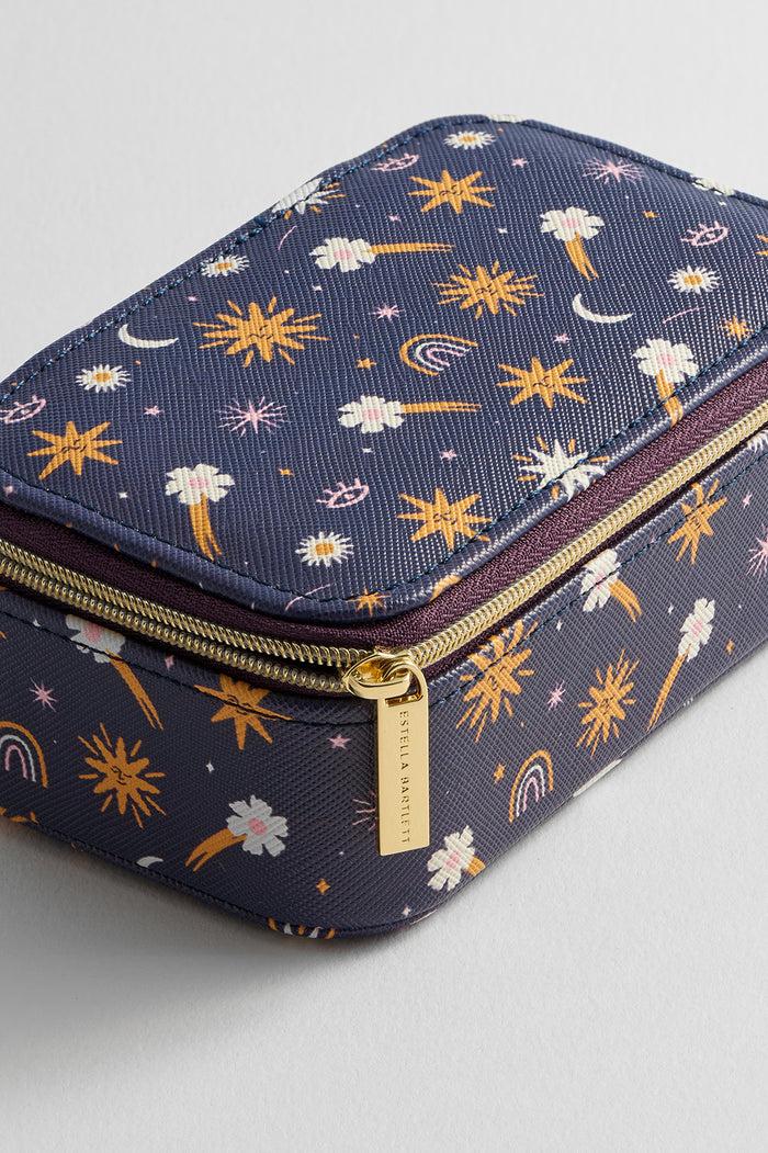 Estella Bartlett Mini Jewellery Box Navy Icons Print