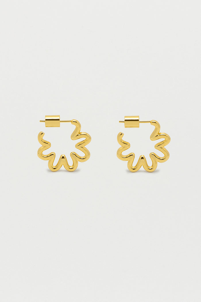 Estella Bartlett Mini Squiggle Flower Hoops Gold Plated