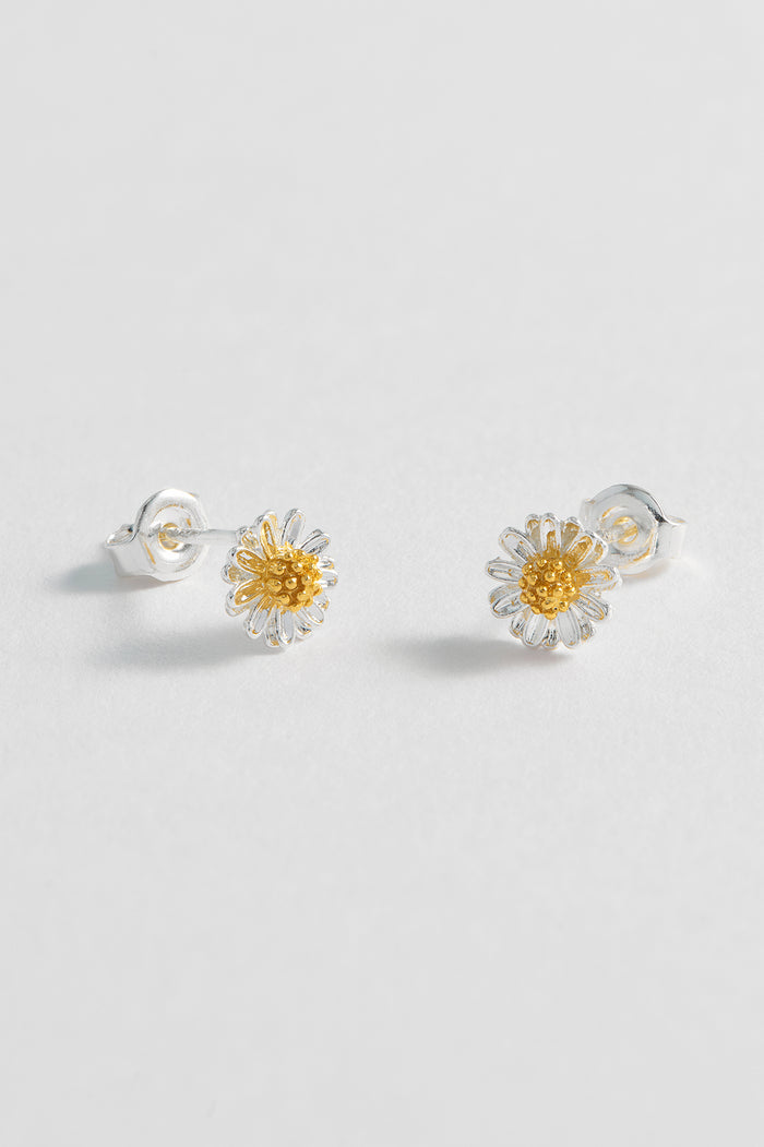 estella bartlett Mini Wildflower Stud Earrings Silver Plated