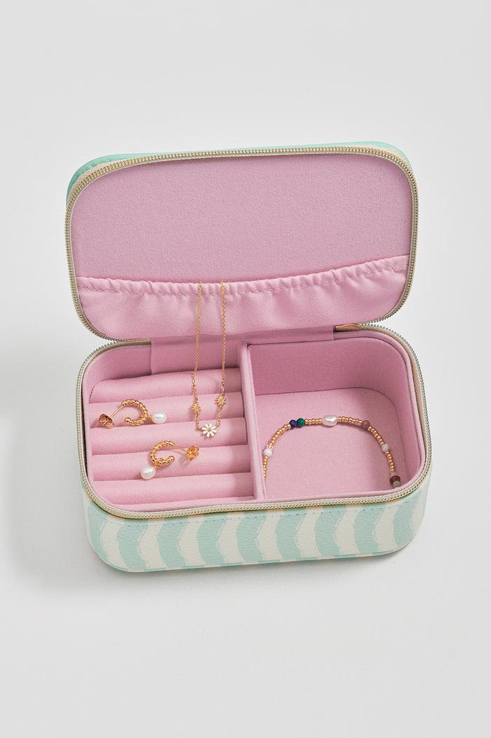Estella Bartlett Mint Wiggle Print Mini Jewellery Box Wiggle Mint