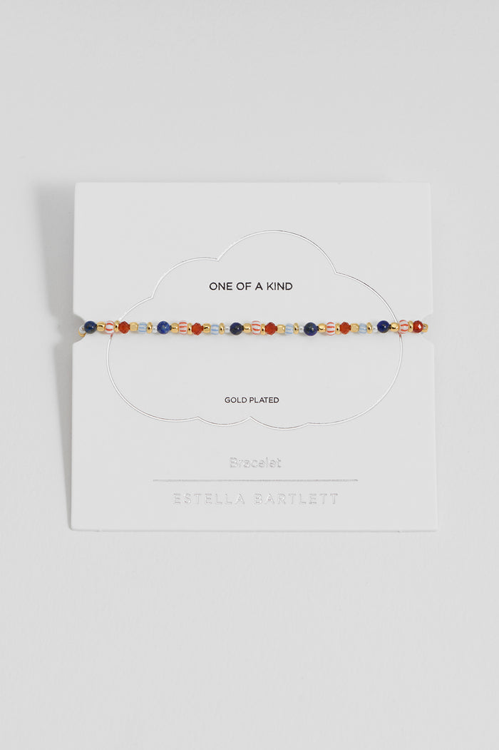 estella bartlett Mixed Glass Amelia Bracelet Gold Plated | Mixed Glass Packaging Message: One Of A Kind