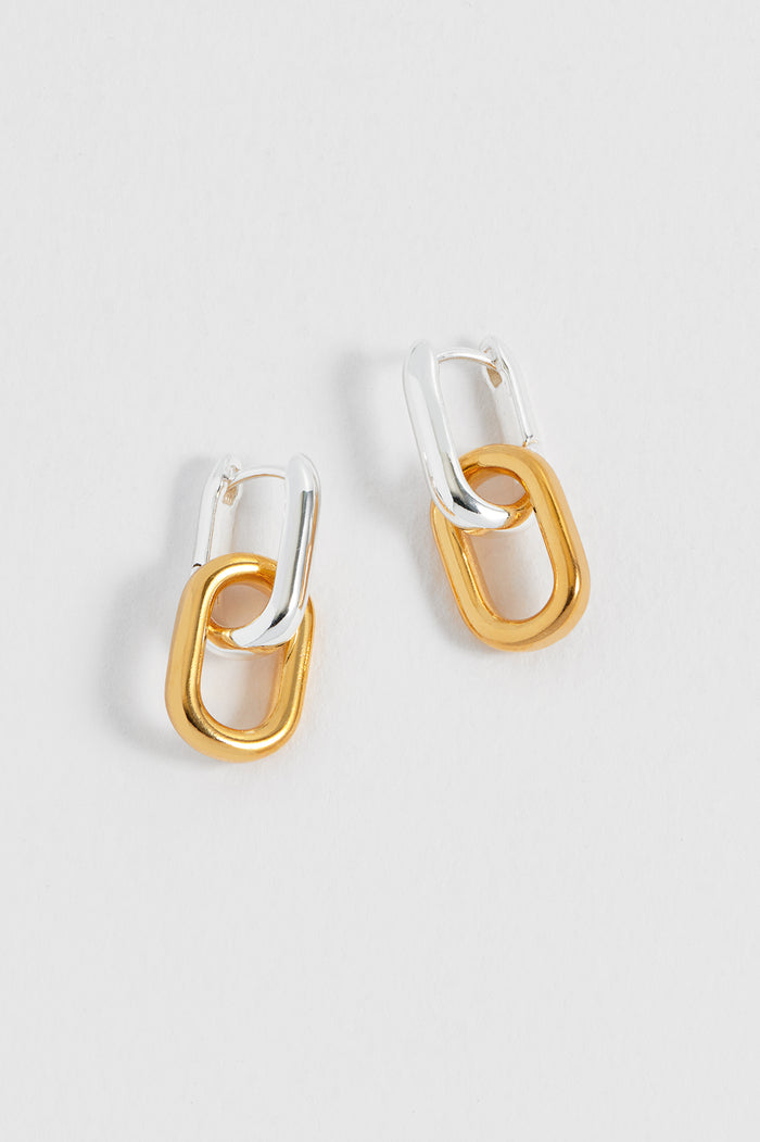estella bartlett Mixed Link Hoops Waterproof PVD Gold and Silver Plated