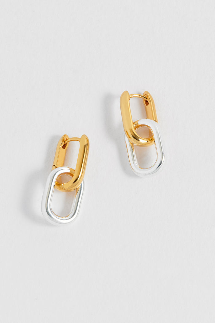 estella bartlett Mixed Link Hoops Waterproof PVD Gold and Silver Plated