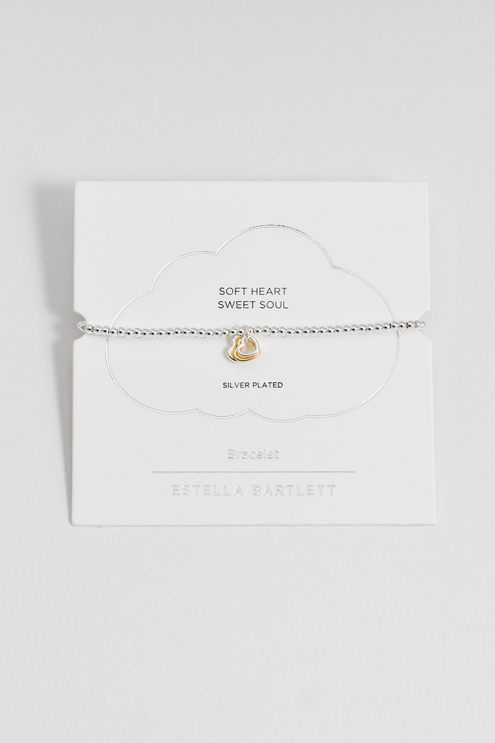 estella bartlett Mixed Triple Heart Bracelet Gold and Silver Plated Packaging Message: Soft Heart Sweet Soul