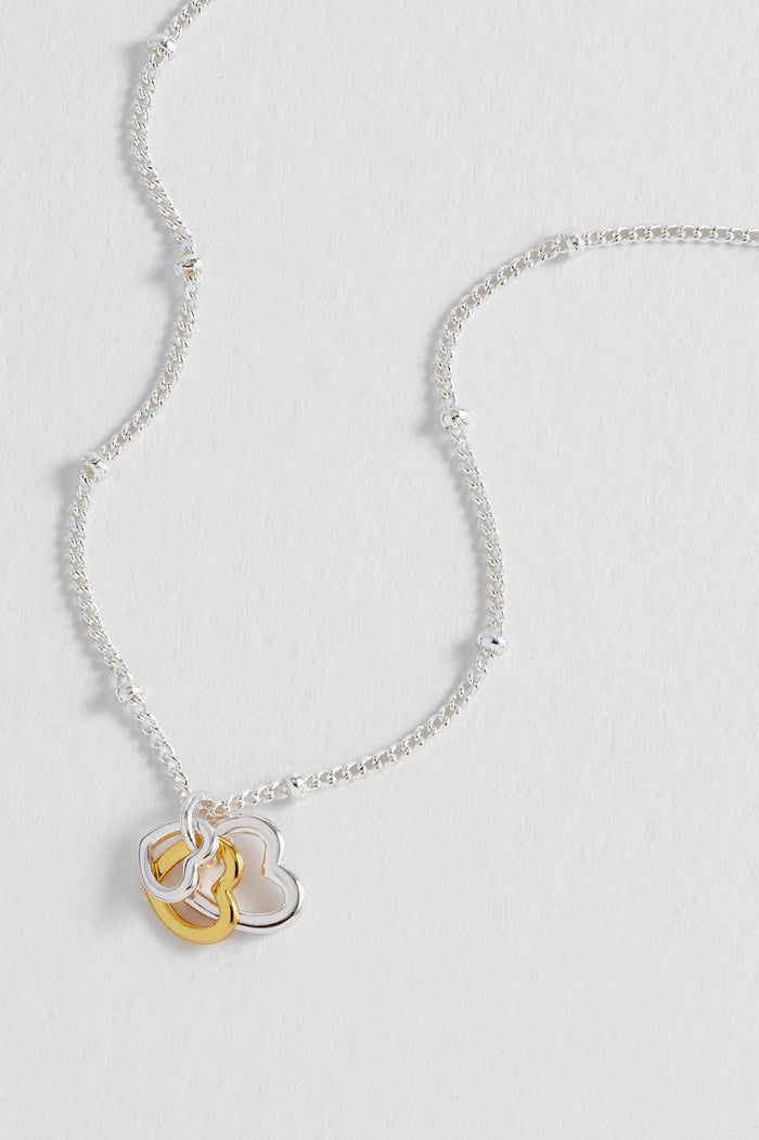 Estella Bartlett Mixed Triple Heart Necklace Gold And Silver Plated Packaging Message: Soft Heart Sweet Soul