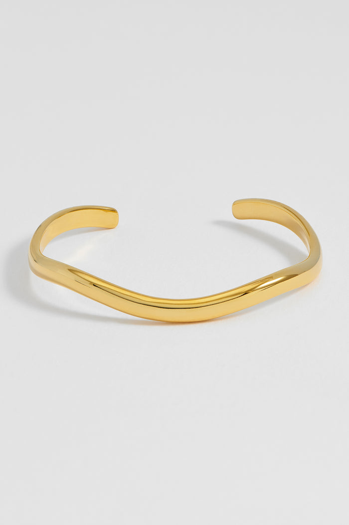 Estella Bartlett Molten Open Cuff Bangle Gold Plated