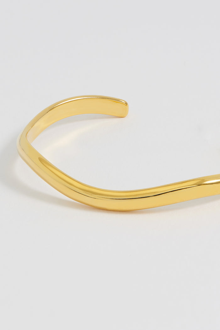 estella bartlett Molten Open Cuff Bangle Gold Plated