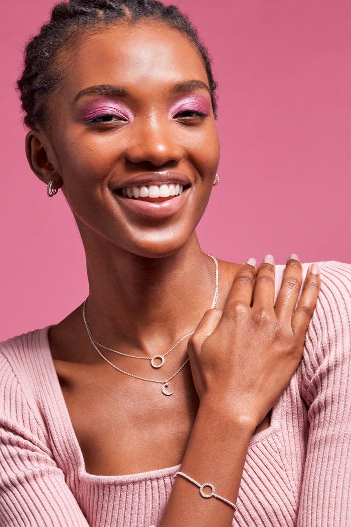 Estella Bartlett Moon And Star Necklace Silver Plated Packaging Message: Love You To The Moon And Back