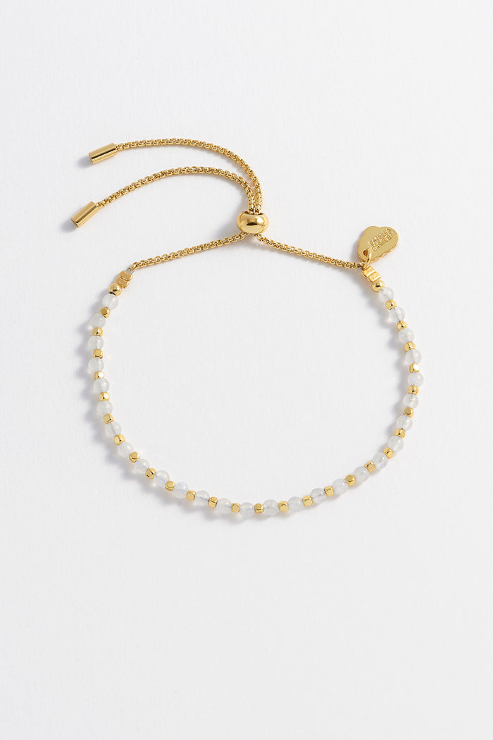 Estella Bartlett Moonstone Gemstone Amelia Bracelet Gold Plated | Love Packaging Message: Love