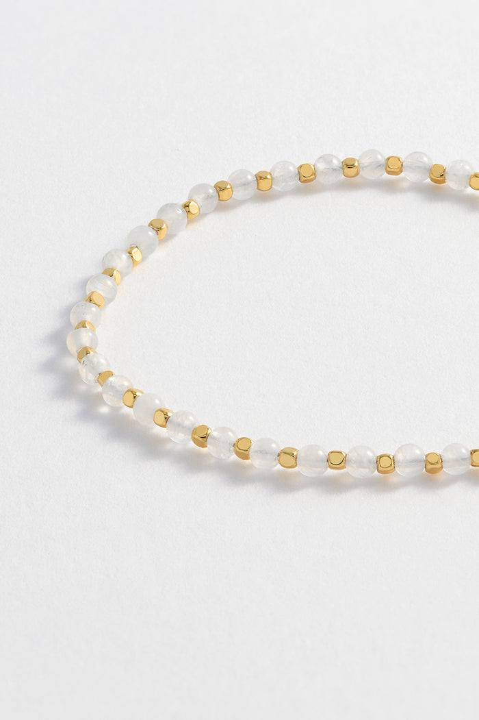 Estella Bartlett Moonstone Gemstone Amelia Bracelet Gold Plated | Love Packaging Message: Love
