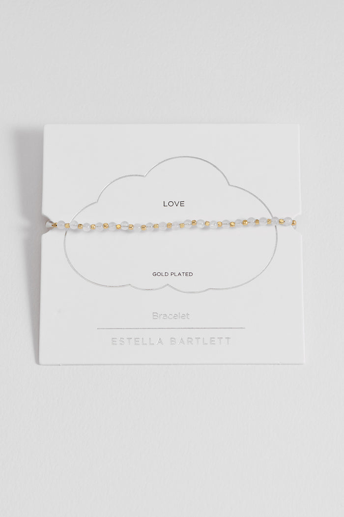 estella bartlett Moonstone Gemstone Amelia Bracelet Gold Plated | Love Packaging Message: Love