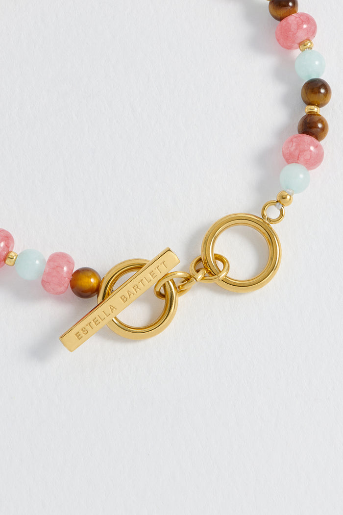 Estella Bartlett Multi Facet Gemstone Bracelet Waterproof PVD Gold Plated | Mixed Gemstones