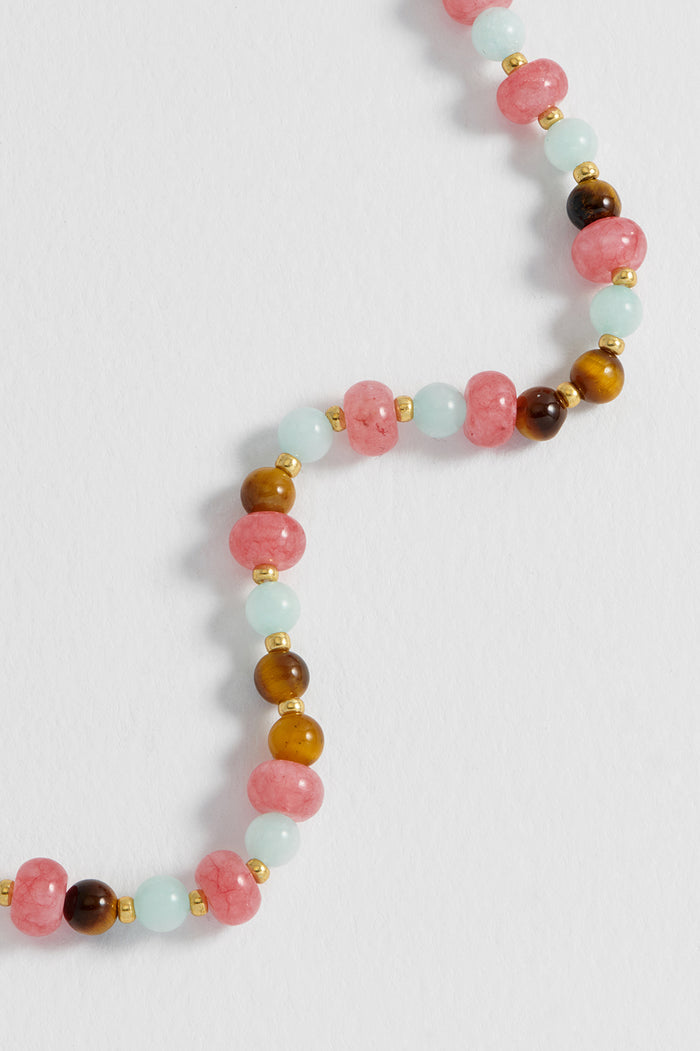 Estella Bartlett Multi Facet Gemstone Bracelet Waterproof PVD Gold Plated | Mixed Gemstones