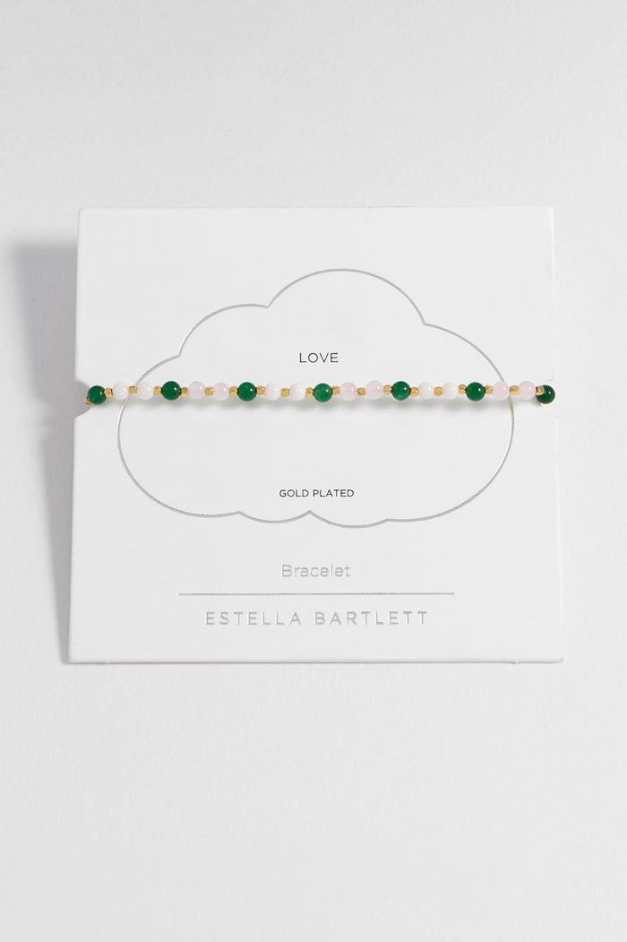 estella bartlett Multi Gemstone Amelia Bracelet Gold Plated | LOVE Packaging Message: LOVE