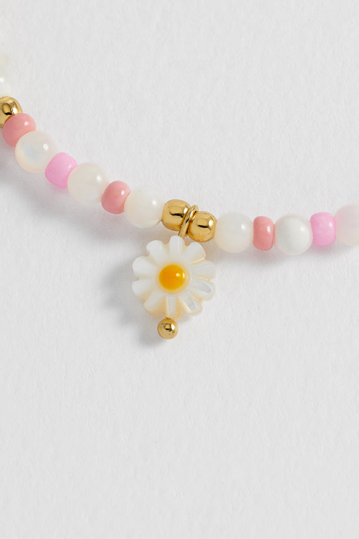 Estella Bartlett Multi Gemstone Shell Flower Bracelet Gold Plated | Shell Packaging Message: You're Bloomin' Perfect