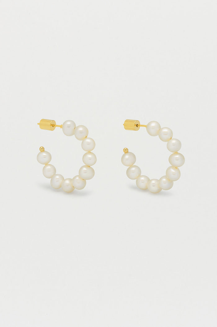 Estella Bartlett Multi Pearl Beaded Hoop Earrings Gold Plated