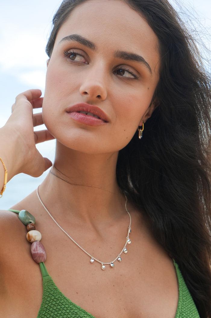 Estella Bartlett Multi Pebble Necklace Silver Plated