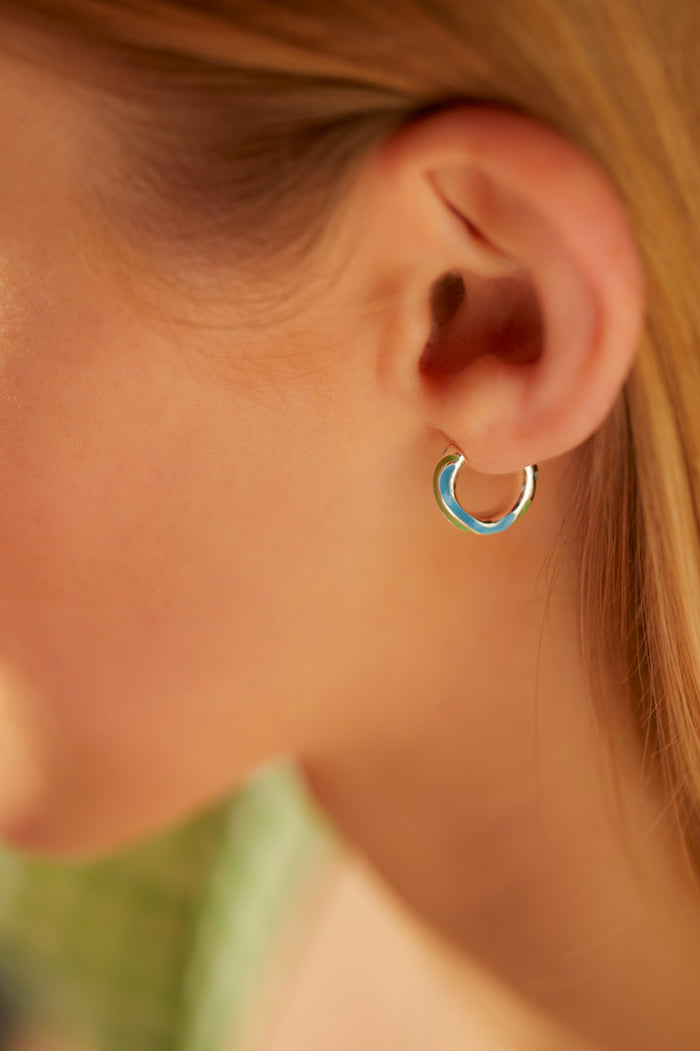 Estella Bartlett Multi Wave Hoops Silver Plated | Multi