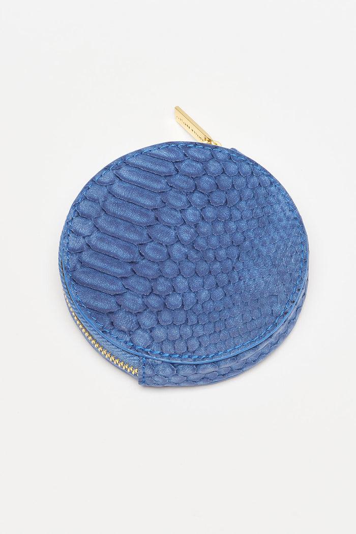 Estella Bartlett Navy Snake Effect Circle Coin Purse Navy Snake-effect