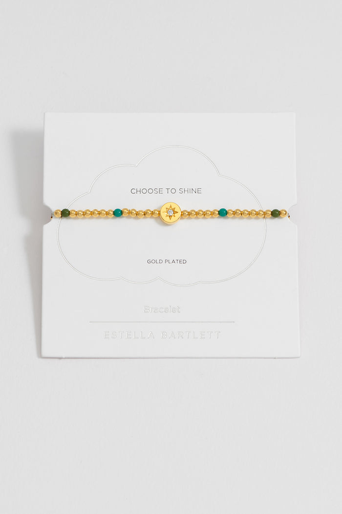 estella bartlett North Star Enamel Bead Bracelet Gold Plated Packaging Message: CHOOSE TO SHINE