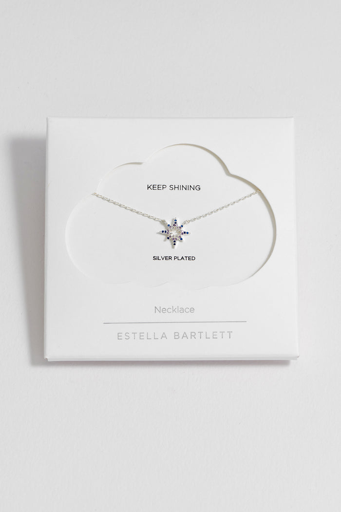 estella bartlett North Star Necklace Silver Plated Packaging Message: KEEP SHINING