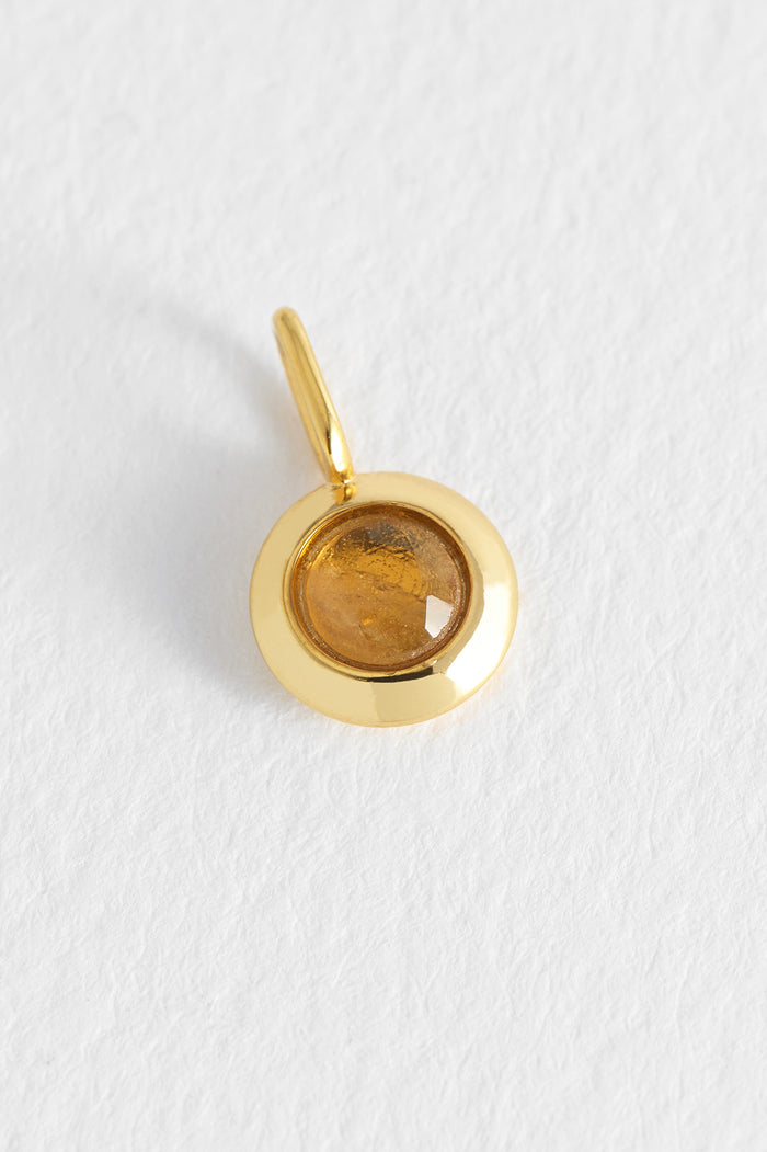estella bartlett November Birthstone Charm Gold Plated | Citrine